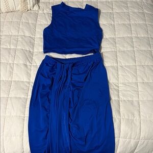 Vibrant Blue Women's Skirt Set